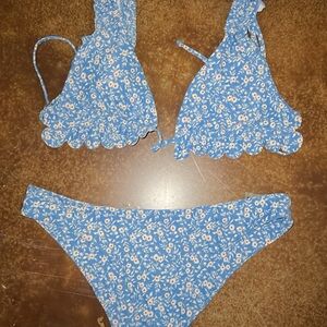 Blue Floral Bikini Set